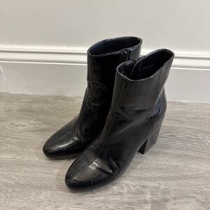 Urban Outfitters Glossy Black Ankle Boots